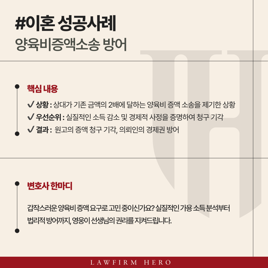 양육비증액소송 방어, 부당한 청구로부터 당신의 경제권을 지키는 법